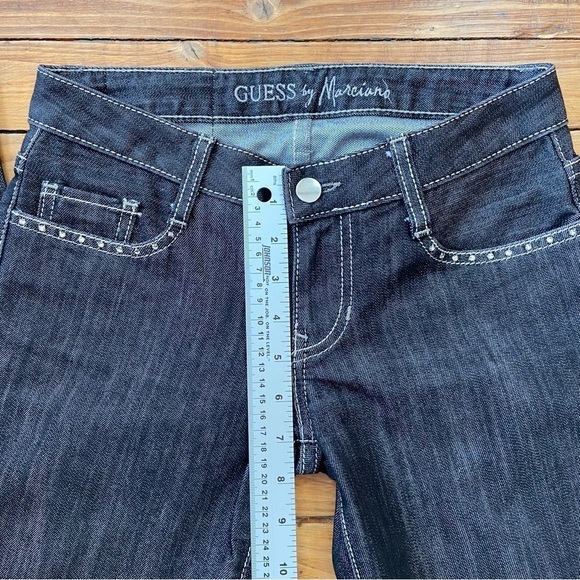 GUESS by Marciano black skinny jeans low rise Incrusted crystal luxury size 24 - Picture 11 of 14